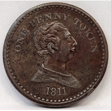 GREAT BRITAIN UK 1811 . ONE 1 PENNY TOKEN . BRISTOL W416
